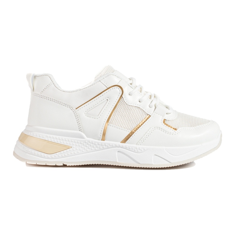 Weiße Turnschuhe für Damen auf einer dicken Sohle Shelovet