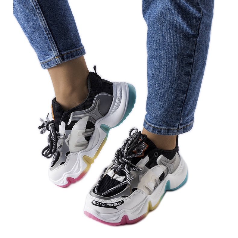 Schwarze Sneaker aus Materialmix von Grondin