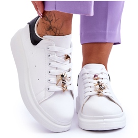 FG2 Sportschuhe für Damen auf einer massiven Plattform Chante in Weiß und Schwarz