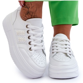 Modischer Damen-Plateau-Sneaker Weiß Claribel