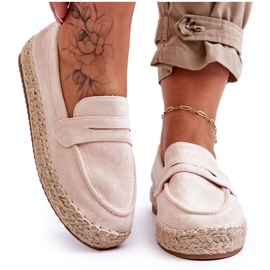 FI1 Damen Wildleder Espadrilles Hellbeige Keyla