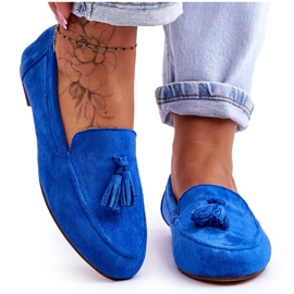 FB1 Wildleder Klassische Fransen Loafer Blau Averil