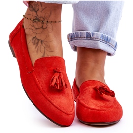 Wildleder Klassische Loafer mit Quasten Dunkelorange Averil