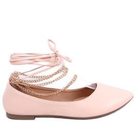 PA1 Junri Nude Ballerinas mit Kette rosa