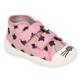 Befado Kinderschuhe 212P077 schwarz rosa silber-