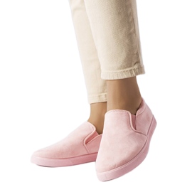 Rosafarbene Sneaker aus Öko-Wildleder von Leroy