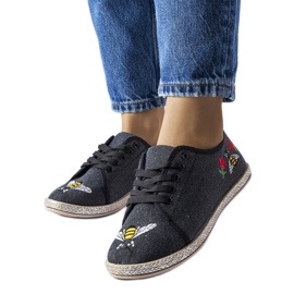 Schwarze Glitzer-Espadrilles von Malia