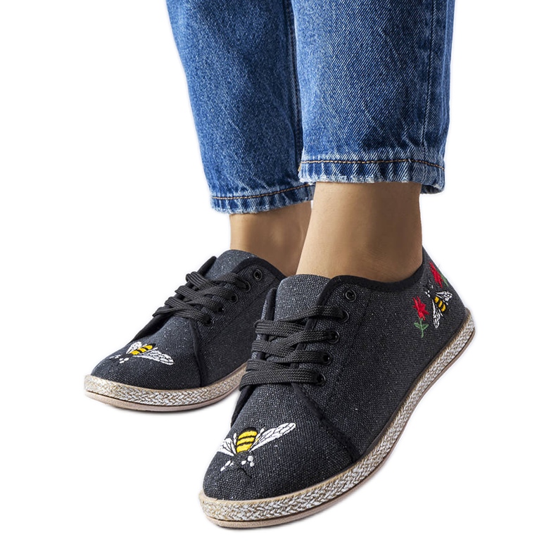 Schwarze Glitzer-Espadrilles von Malia