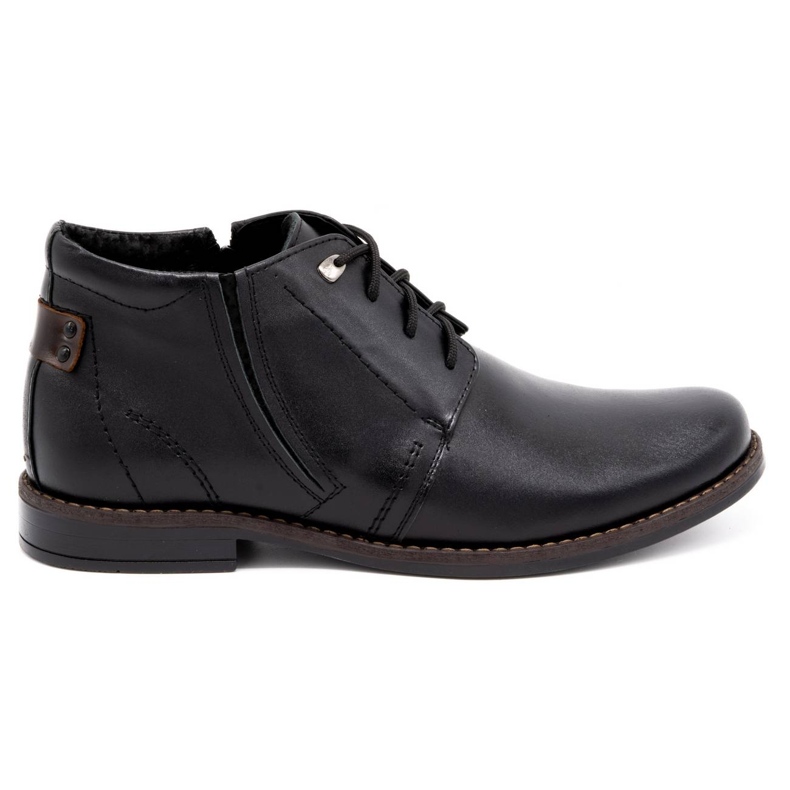 Olivier Herren Winter Lederstiefel 336LU schwarz