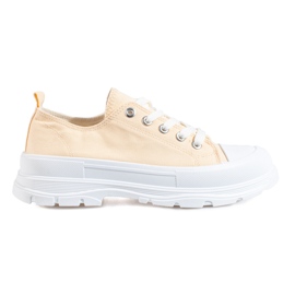 Damen-Plateau-Sneaker Shelovet beige