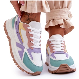 FI1 Modische Damen-Plateau-Sportschuhe Multicolor Georgette mehrfarbig
