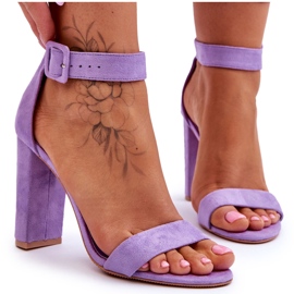 Wildleder High Heel Sandalen Lila Jacqueline