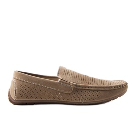 News Beige Herren-Loafer mit Perforation von Laberge