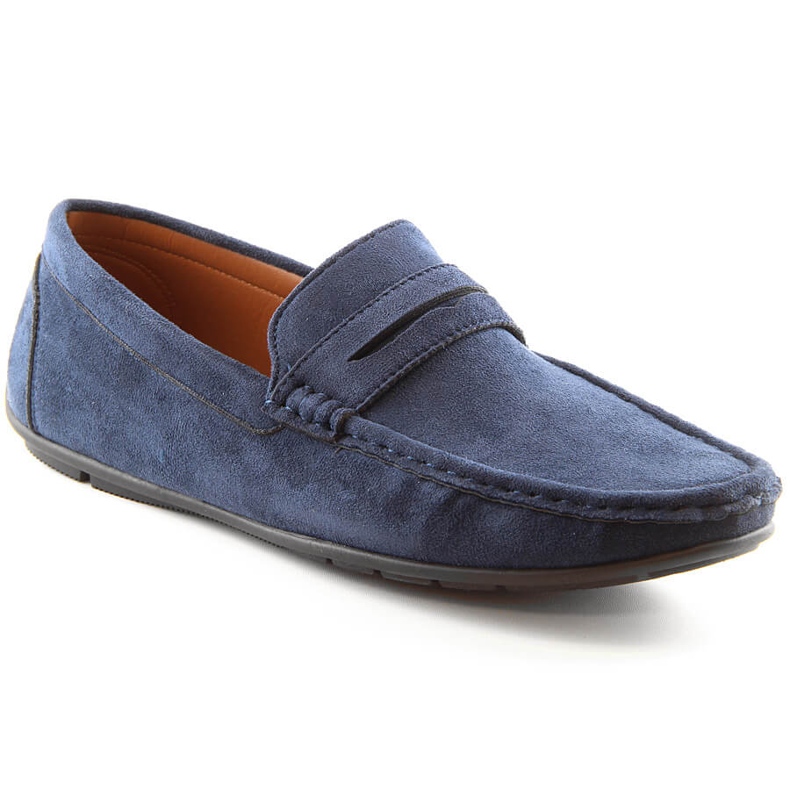 Marineblaue Slip-On-Mokassins aus Wildleder für Herren McKeylor 2259