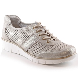 Filippo DP028 Sportschuhe für Damen aus durchbrochenem Leder golden