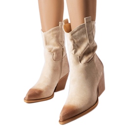 Klassische beige Marcheterre Cowboystiefel