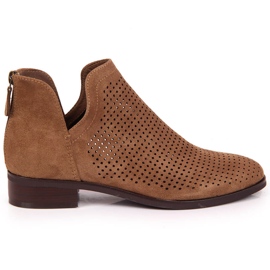 Vinceza Frühlingsstiefel aus durchbrochenem Wildleder beige