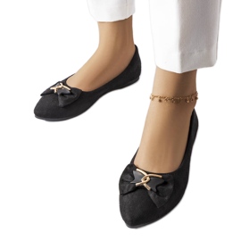 Jetté schwarze Ballerinas mit spitzer Zehenpartie