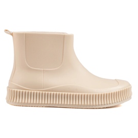 Cremefarbene Shelovet-Gummistiefel für Damen beige