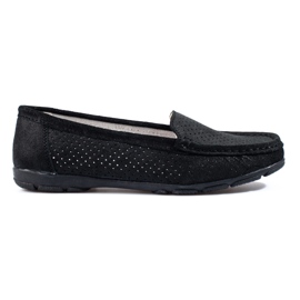 Vinceza Damen-Slipper aus schwarzem Leder