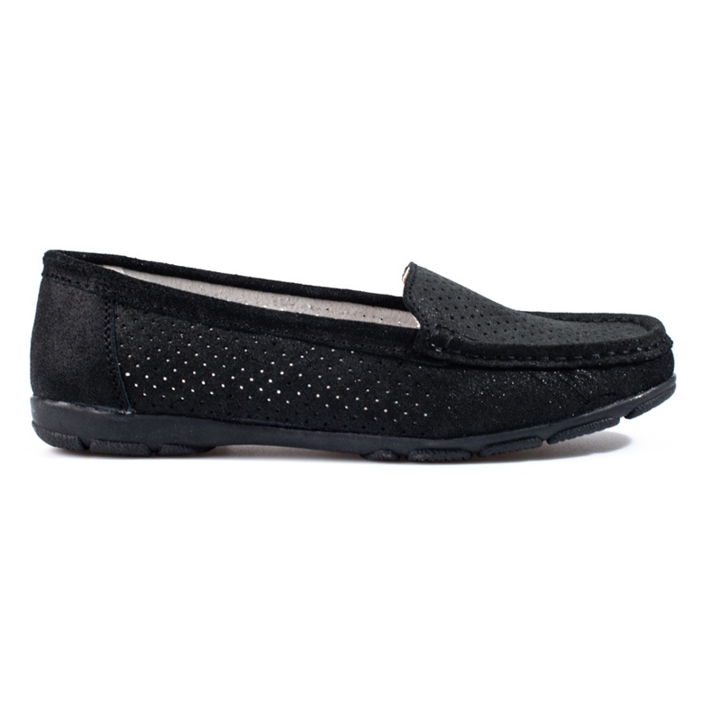 Vinceza Damen-Slipper aus schwarzem Leder