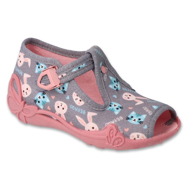 Befado Kinderschuhe 213P139 rosa grau
