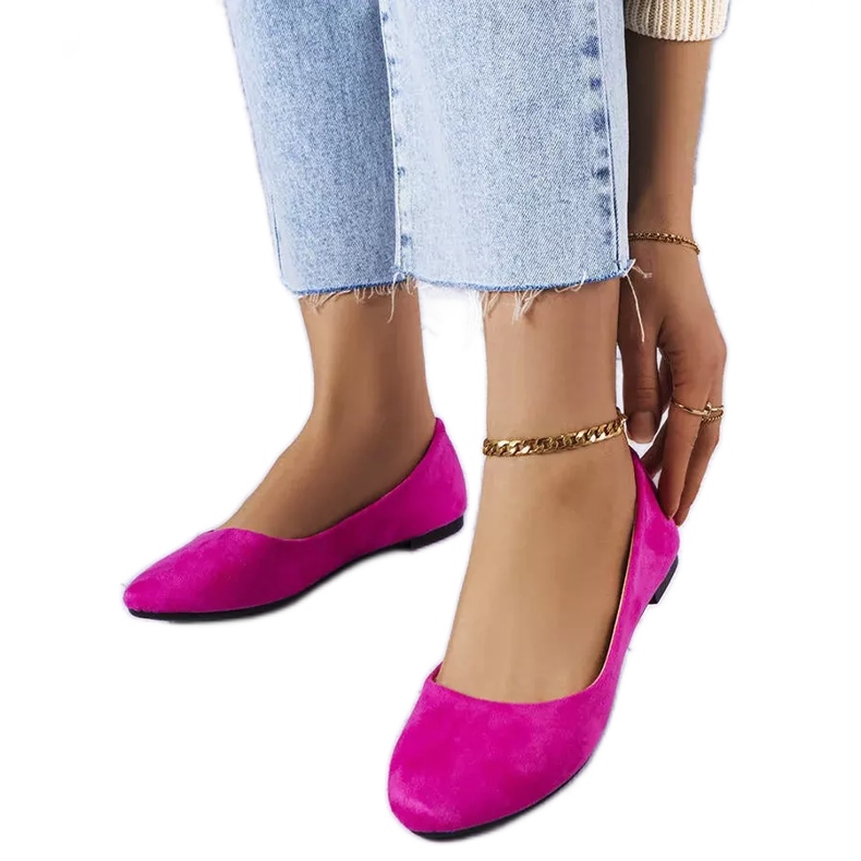 Rosa Öko-Wildleder-Ballerinas von Donatien