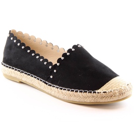 Damen-Espadrilles zum Hineinschlüpfen schwarz Vinceza 34595