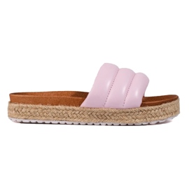Damen-Espadrilles auf dicker Sohle Vinceza Pink rosa