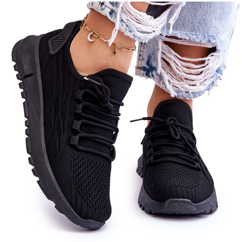 FB2 Damen Slip-On Sports Sneakers Black Rosett schwarz