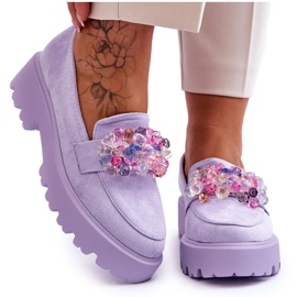 FB2 Plateau-Loafer für Damen mit Verzierungen Lila Brenda