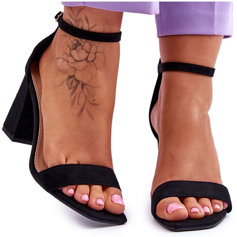 Damensandalen mit stabilem Absatz Schwarz Lavissa