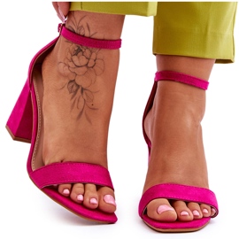 Damensandalen mit stabilem Absatz Fuchsia Lavissa rosa