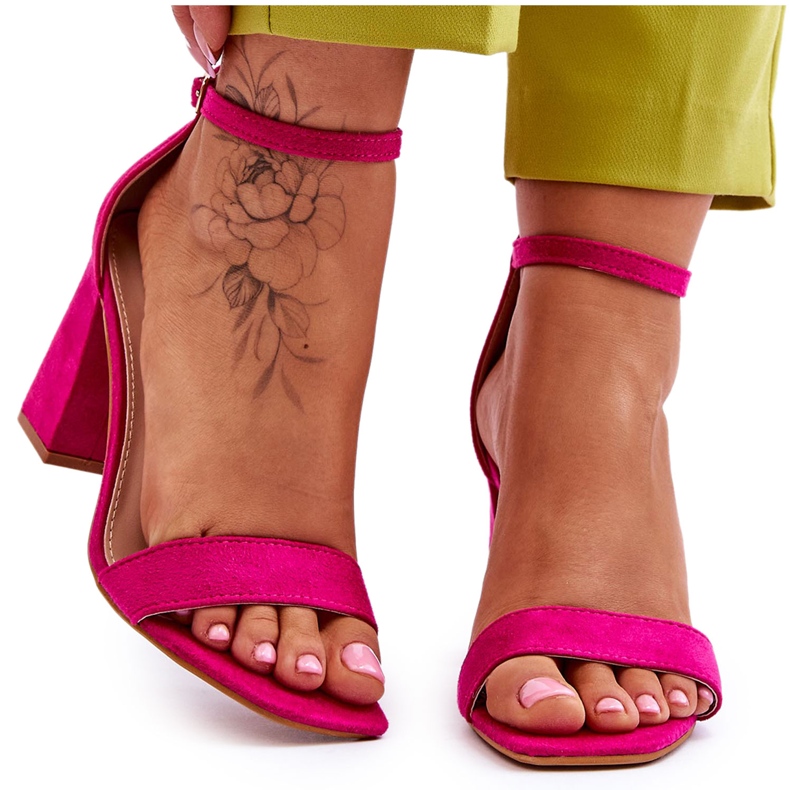 Damensandalen mit stabilem Absatz Fuchsia Lavissa rosa