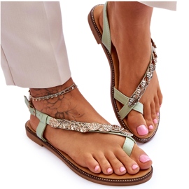 Damensandalen mit Riemen Grün Alamis