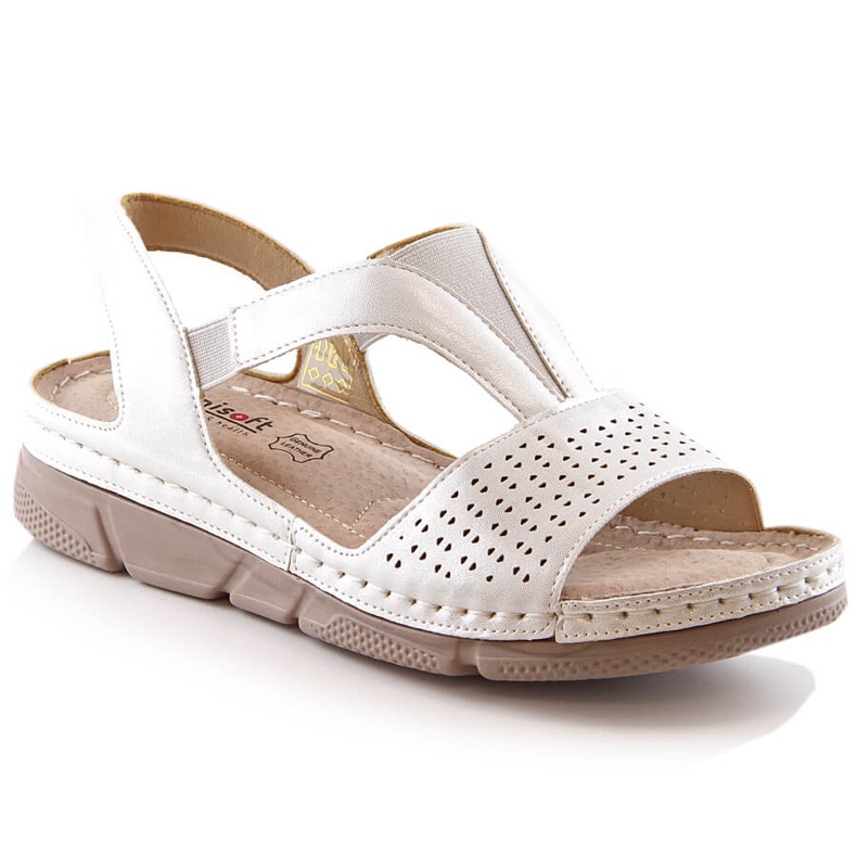 Evento Bequeme Damen-Slipper mit Gummizug Unisoft 5771 beige