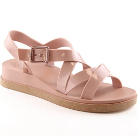 Bequeme elastische Damensandalen in duftendem Nude ZAXY Plena Sand JJ285094 rosa