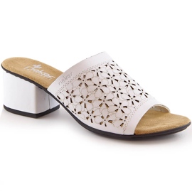 Rieker 64681-80 Leder Damen durchbrochene weiße Sandaletten