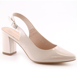 Beige Lackledersandalen für Damen Sergio Leone SK162