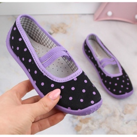 Mädchen Ballerinas für Kindergarten und Schule Slipper Nazo N006ABW schwarz