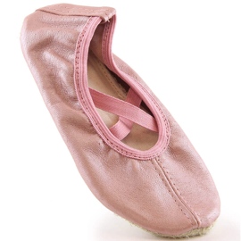 Ballettschuhe aus Leder für Mädchen zum Tanzen mit Gummibändern rosa Nazo NB02