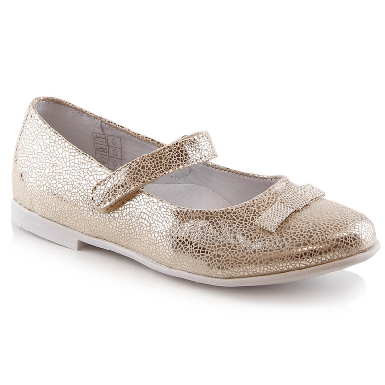 Mädchen Ballerinas lackiert mit Klettverschluss golden Kornecki 6493