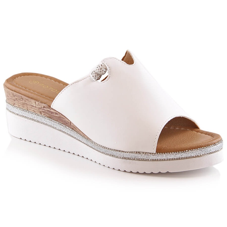 Weiße Keilhausschuhe für Damen Potocki YQ21005