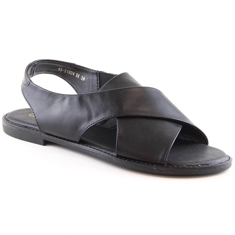 Flache Damensandalen zum Hineinschlüpfen schwarz Potocki YQ21024 braun