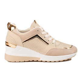 Damensneaker Shelovet mit Keilabsatz in Beige