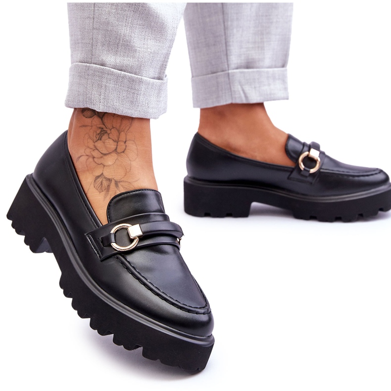 Damen-Leder-Slipper Schwarz Camerin