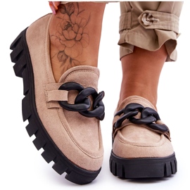 Vinceza Plateau-Loafer aus Wildleder für Damen Beige Bennett schwarz