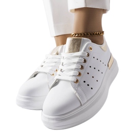 BM Weiße Sneakers mit farbiger Chalut-Perforation