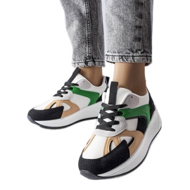 Schwarze Sneaker aus Materialmix von Riel weiß