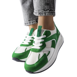 Grüne Sneaker aus Materialmix von Riel